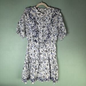 Lucky Brand Womens Medium Floral Print Victoria Dress Natural Multi Prairie Boho